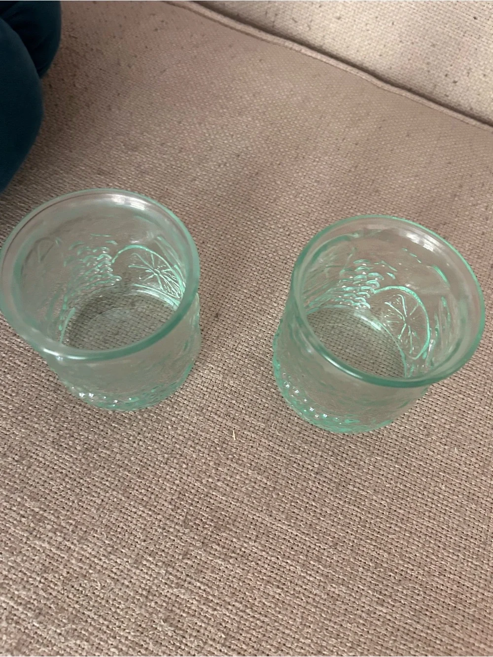 Amici Italian Green Frutta 12oz Glasses Set of 2 Kitchen Summer Drinking Cups